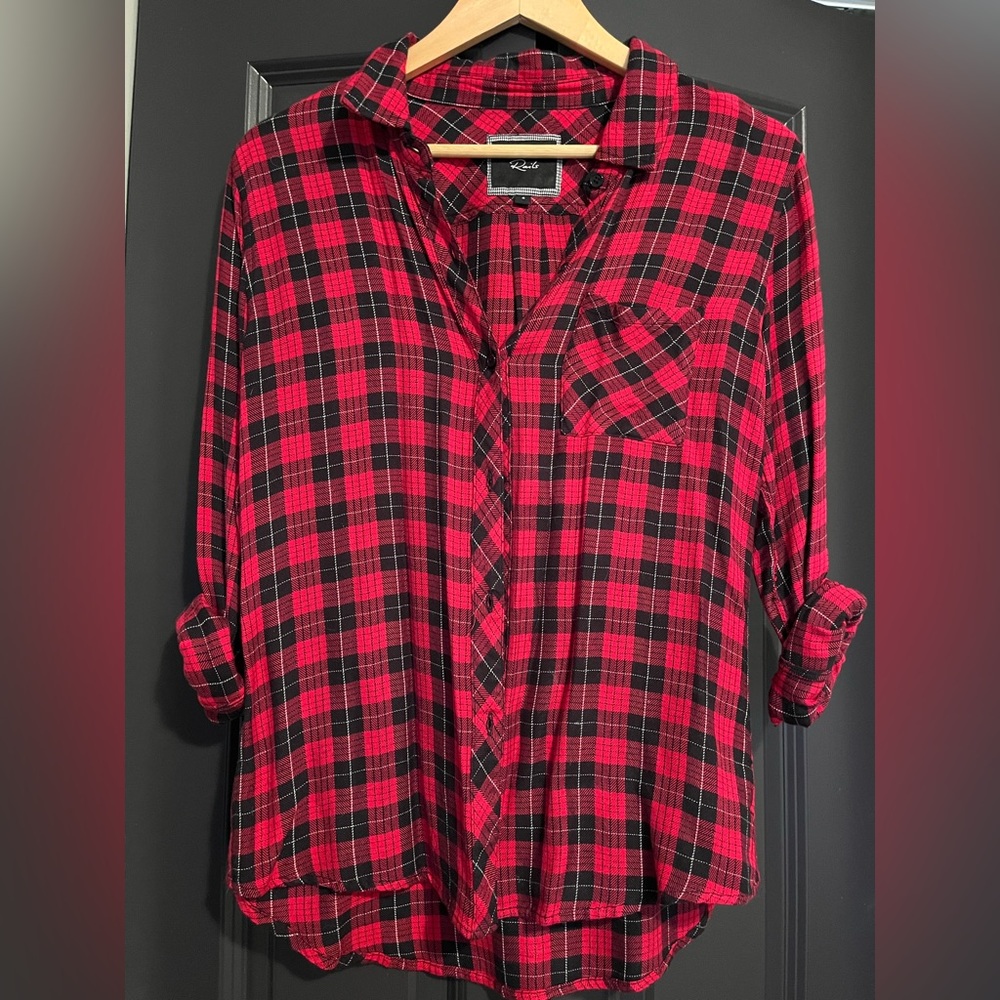 Rails - Small - Red plaid button down top